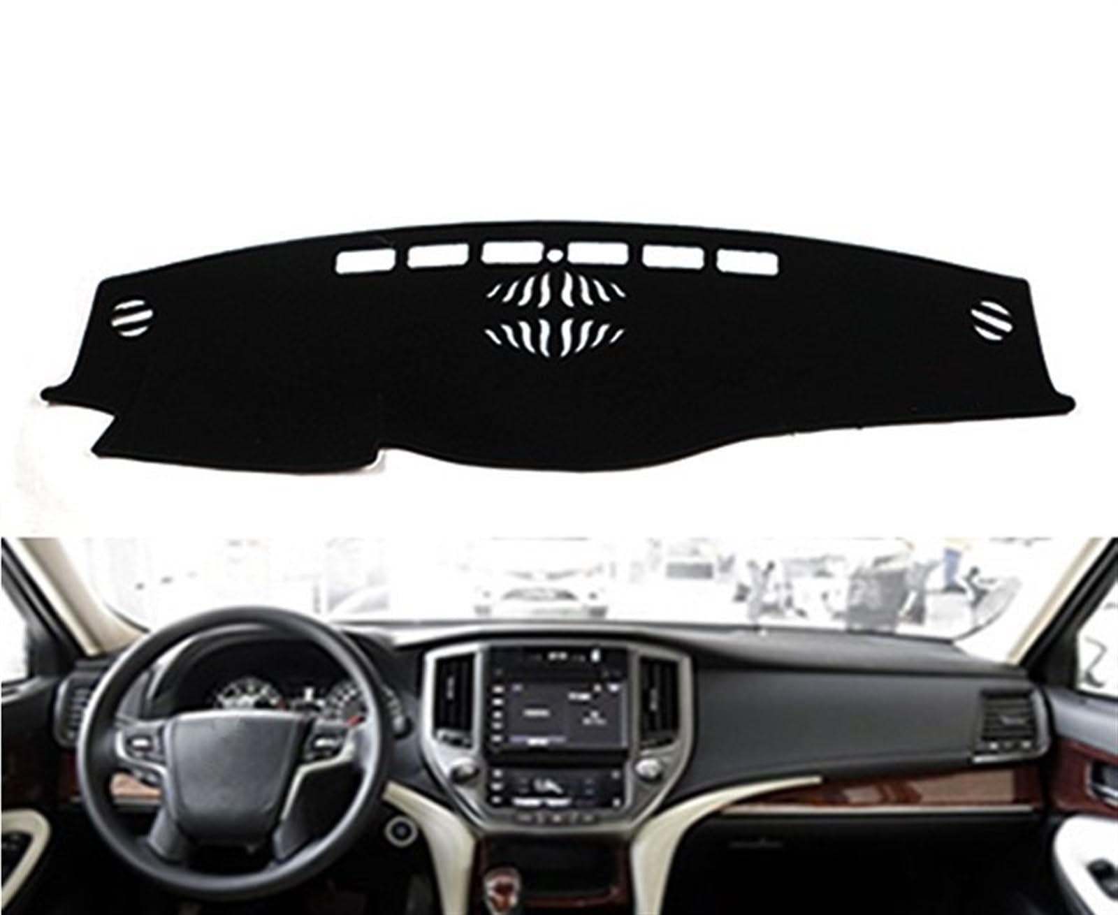 Auto Dashboard Abdeckung Für Toyota Für Crown S210 2013-2018 Rechts- Und Linkslenker Auto Armaturenbrett Abdeckungen Matte Schatten Kissen Pad Teppiche Shade Board Pad(Blue Edge,Linkslenker) von LIANGBAOS