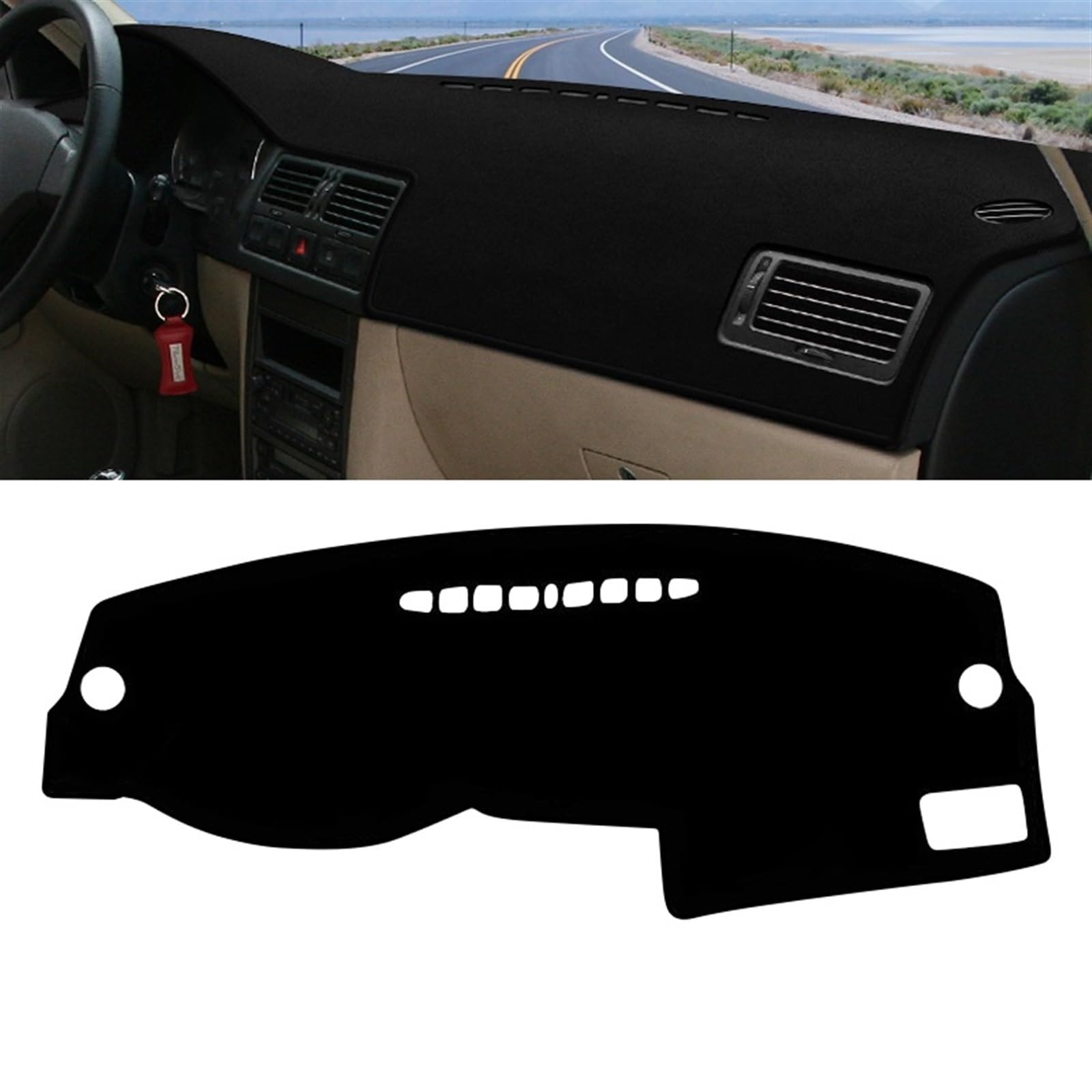 Auto Dashboard Abdeckung Für VW Für Golf 4 MK4 1997 1998 1999 2000 2001 2002 2003 Auto Armaturenbrett Lichtabdeckung rutschfeste Matte DashMat Shade Board Pad(A Black Side) von LIANGBAOS