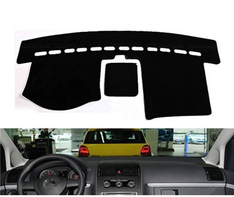 Auto Dashboard Abdeckung Für VW Für Touran 2003-2016 Rechts- Und Linkslenker Auto Armaturenbrett Abdeckungen Matte Schatten Kissen Pad Teppiche Shade Board Pad(Blue Edge,Linkslenker) von LIANGBAOS