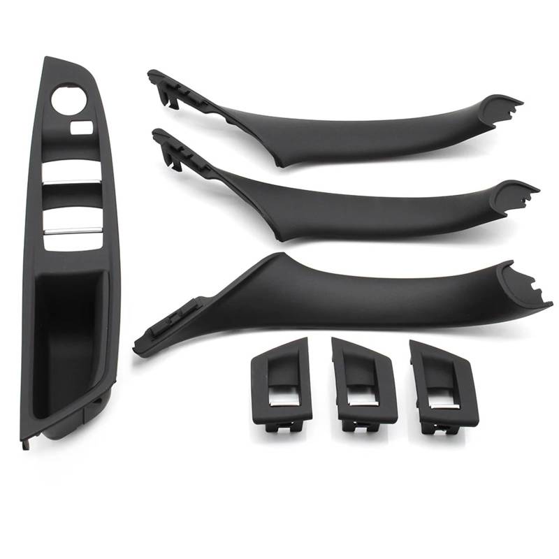 Auto Türgriff Innen Für 5 Series F10 F18 523 525 528 9 Farben Left Drive LHD Beige Schwarz Carbon Faser Auto Innen Tür Griff Pull 7PCS Set Auto Ersatz Türgriff Innen(Model B Black) von LIANGBAOS