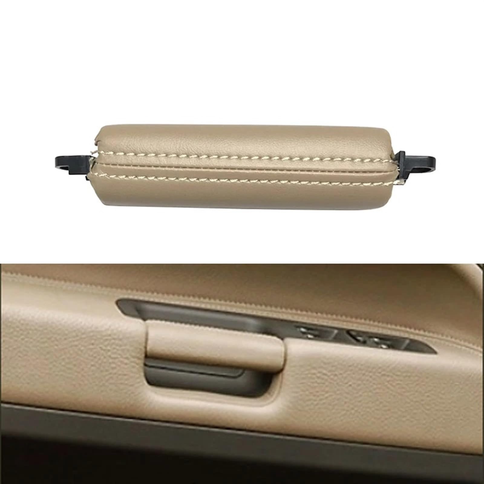 Auto Türgriff Innen Für VW Für Touareg 2003-2010 Auto Innentür Links Rechts Fahrerseite Leder Pull Griff Auto Ersatz Türgriff Innen(Beige) von LIANGBAOS