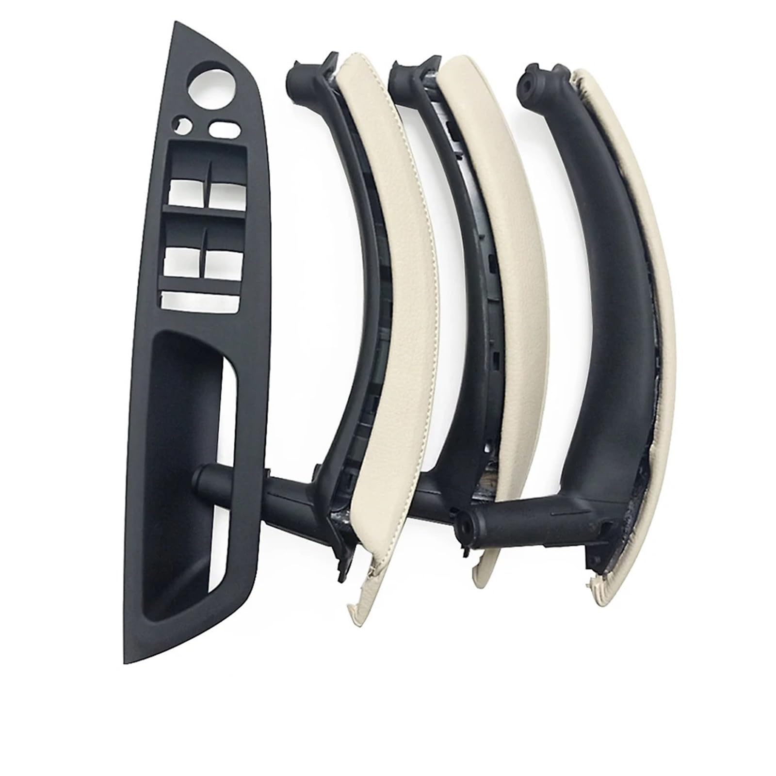 Auto Türgriff Innen Für X5 X6 E70 E71 E72 2007-2013 Auto Innen Armlehne Türgriff Inneren Panel Pull Trim Leder Äußere Abdeckung Set Auto Ersatz Türgriff Innen(LHD Creamy 7pcs Set) von LIANGBAOS