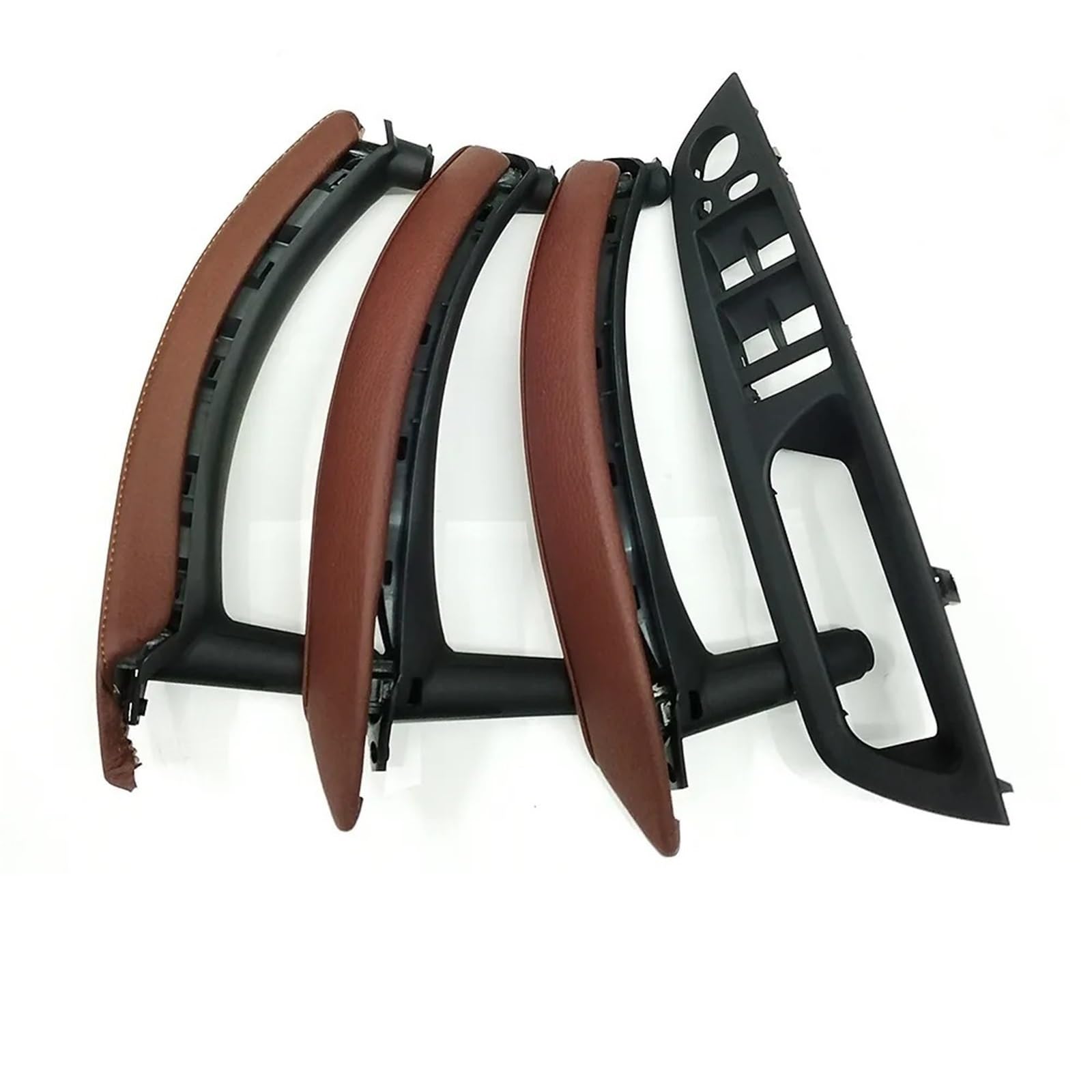 Auto Türgriff Innen Für X5 X6 E70 E71 E72 2007-2013 Auto Innen Armlehne Türgriff Inneren Panel Pull Trim Leder Äußere Abdeckung Set Auto Ersatz Türgriff Innen(RHD Red Brown 7pcs) von LIANGBAOS