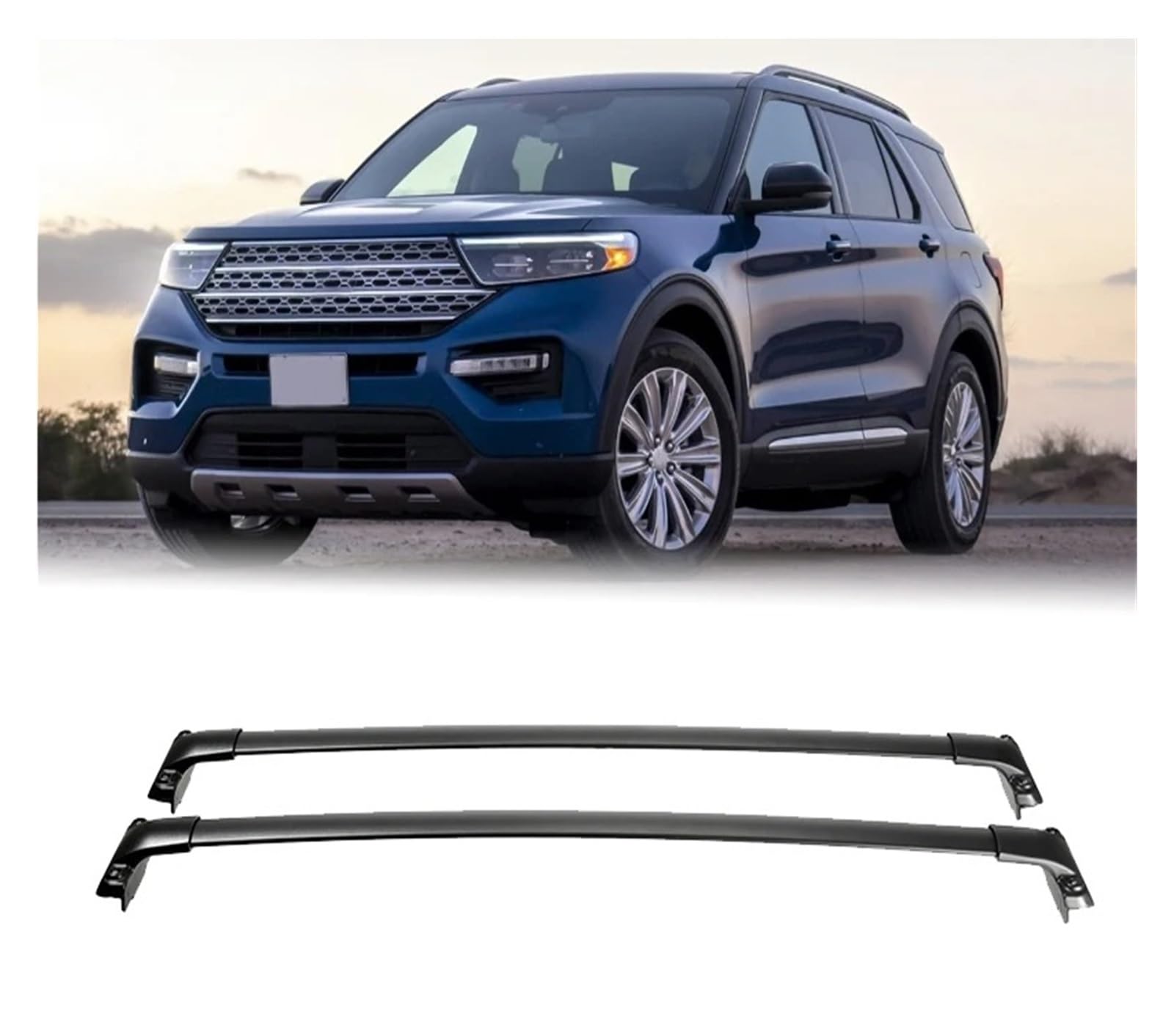 Dachgepäckträger Für Ford Für Explorer 2020-2023 Dach Rack Kreuz Bars Aluminium Auto Dach Top Fracht Gepäck Träger Rack Halter Querlatten Dachreling von LIANGBAOS