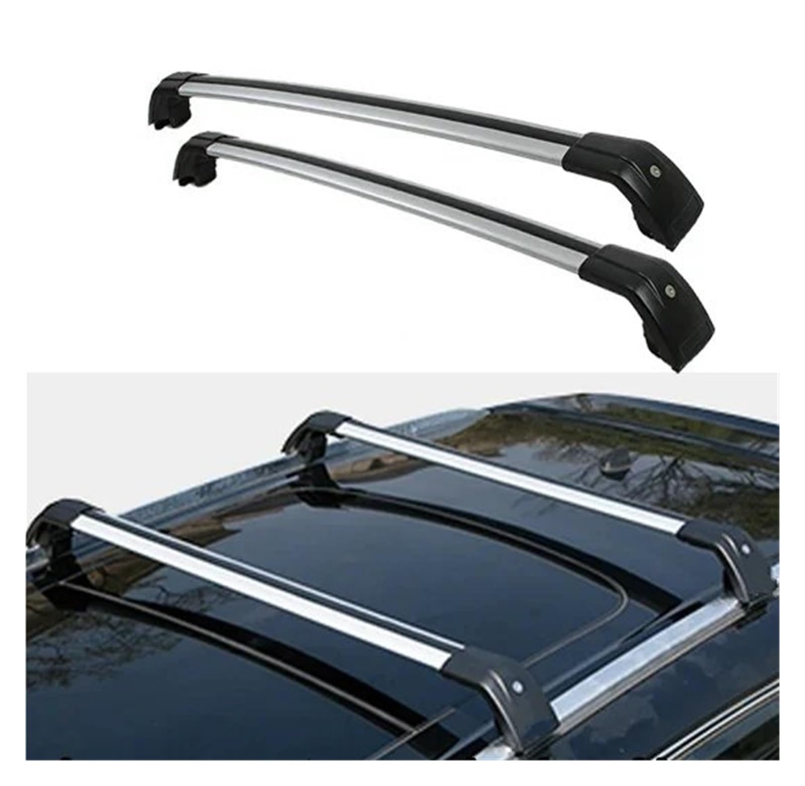 Dachgepäckträger Für Haval Für Jolion 5dr SUV 2021 2022 2023 2024 Aluminium Legierung Seite Bars Kreuz Schienen Dach Rack Gepäck Dach bar Dachreling(A) von LIANGBAOS