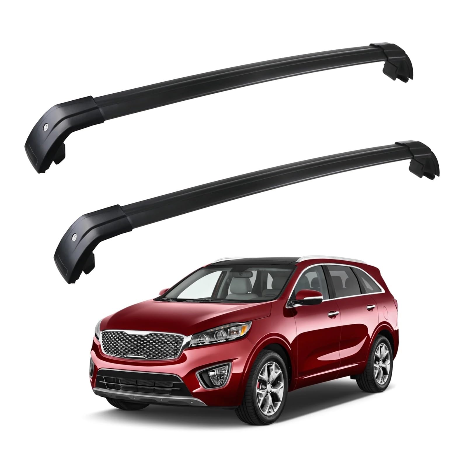 Dachgepäckträger Für KIA Für Sorento 2015 2016 2017 2018 Auto Dach Rack Bars Seite Bars Kreuz Bars Dach Rack Schienen Fracht Träger Gepäck Dachreling von LIANGBAOS