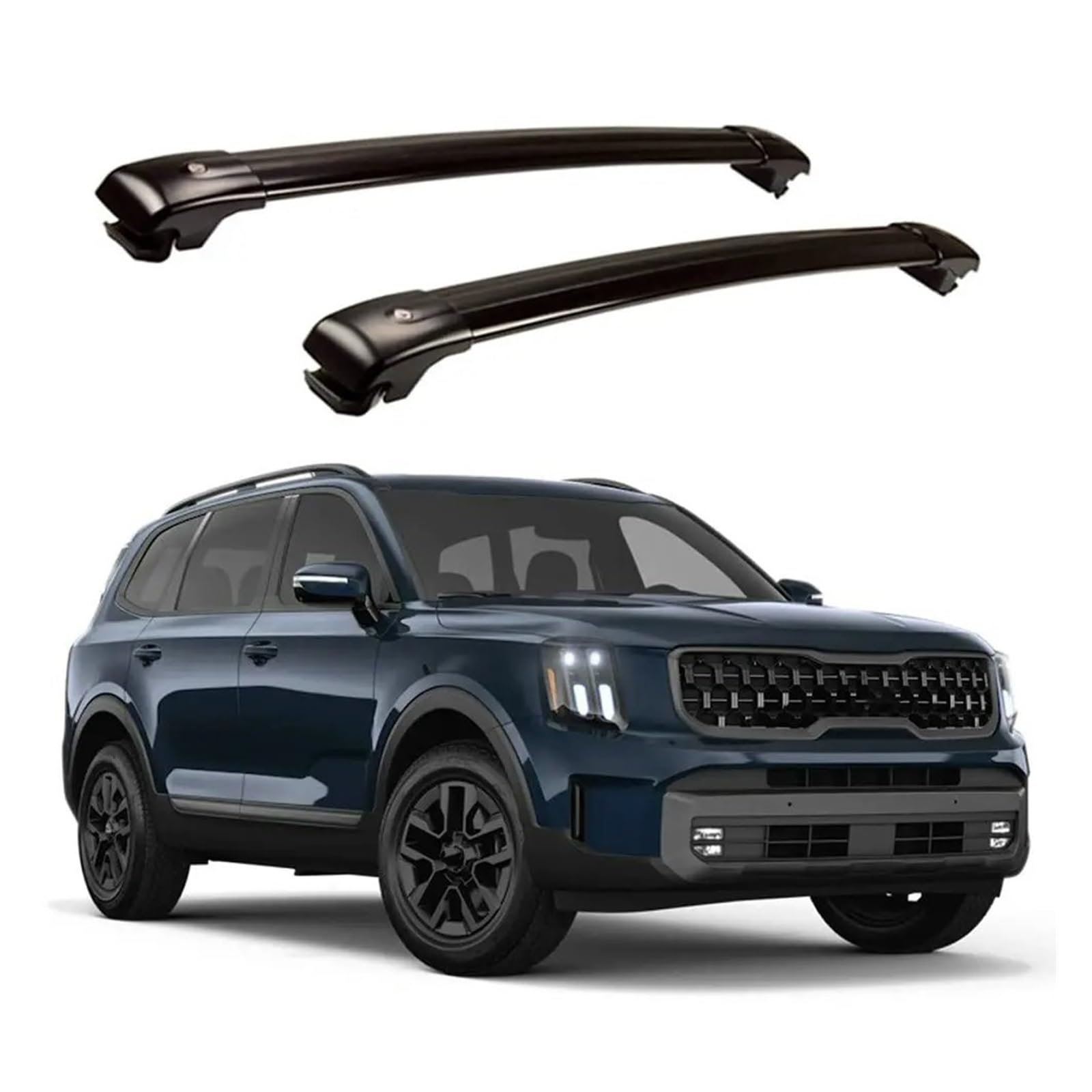 Dachgepäckträger Für KIA Für Telluride Für X-Line Für X-Pro 2023 2024 Dachreling Querstange Gepäckträger Querstangen Dachreling(Schwarz) von LIANGBAOS