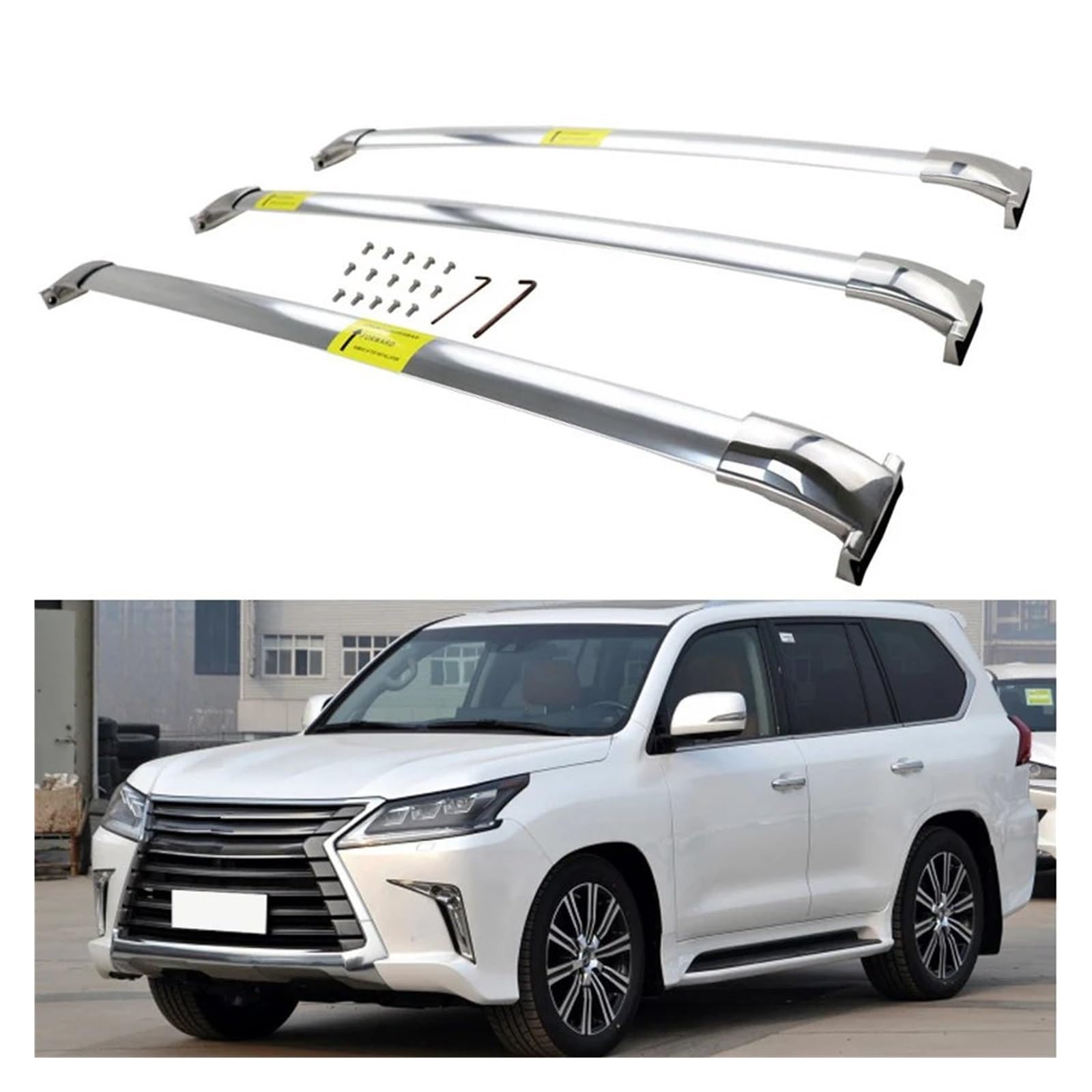 Dachgepäckträger Für Lexus LX LX570 2016 2017 2018 2019 2020 2021 Dachreling Dachträger Querstange Auto Gepäck Halterung Schraubeninstallation Dachreling(3pcs) von LIANGBAOS