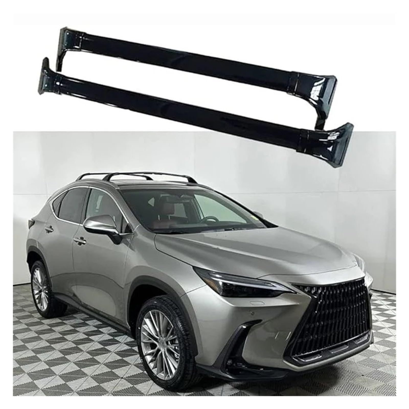 Dachgepäckträger Für Lexus NX 250 350 350h 450h 2022 2023 2024 Silber/Schwarz Aluminium Querträger Querträger Dachträger 2ST Dachreling(Schwarz) von LIANGBAOS