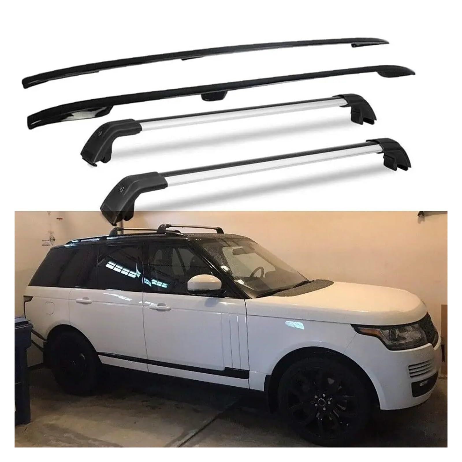 Dachgepäckträger Für Range Für Rover L405 Für LWB 2012 2013 2014 2015 2016 2017 2018 2019 2020 2021 2022 Dachreling Kreuz Bars 4PCS Dachreling von LIANGBAOS