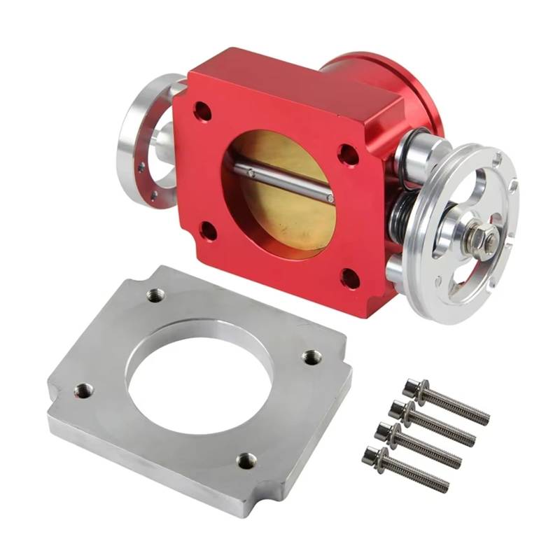 Drosselklappenpotentiometer Universal 60MM Aluminium VQ35TPS Drosselklappengehäuse Drosselklappe Drosselklappenstutzen(Red) von LIANGBAOS