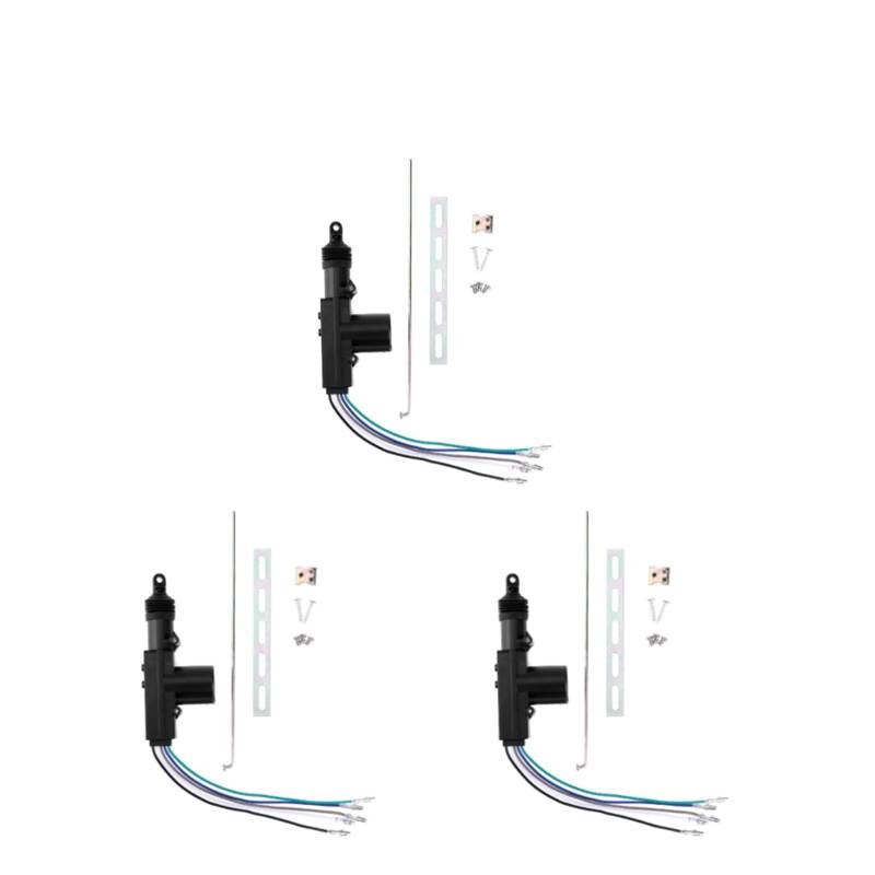 Heckklappenschloss 2/5-Draht-Universal-Auto-Elektro-Fernbedienungs-Zentralverriegelungsantrieb Automatisches 12V Hochleistungs-Verriegelungssystem Einzelpistolen-Typ-Kit Kofferraumschloss(5 Wire 3Piec von LIANGBAOS