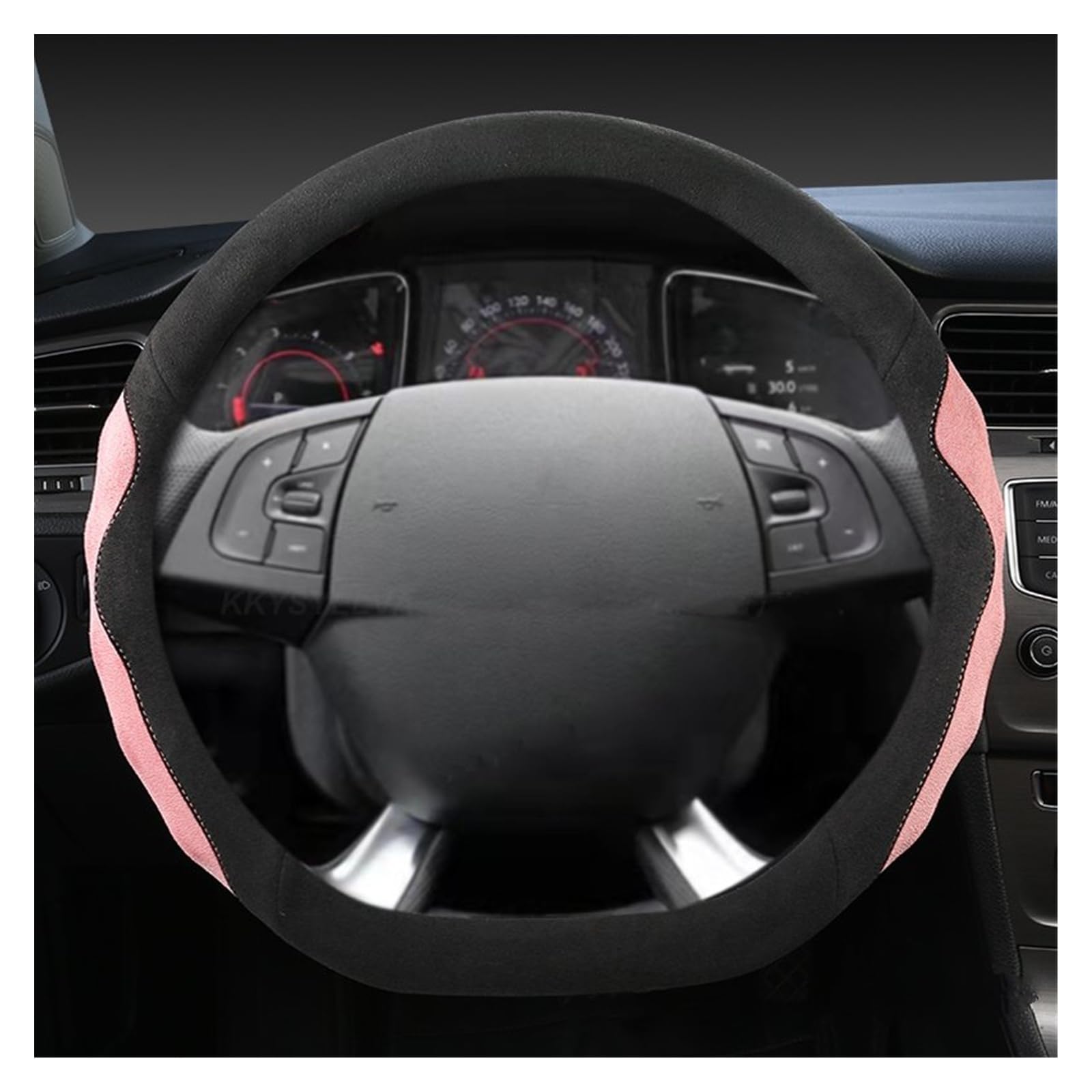 Lenkradhüllen Für Citroen Für C3-XR Für C4 C4L Für Elysee DS3 DS4 DS5 DS6 DS7 DS9 Autozubehör Autolenkradabdeckung Lenkradcover(PINK) von LIANGBAOS