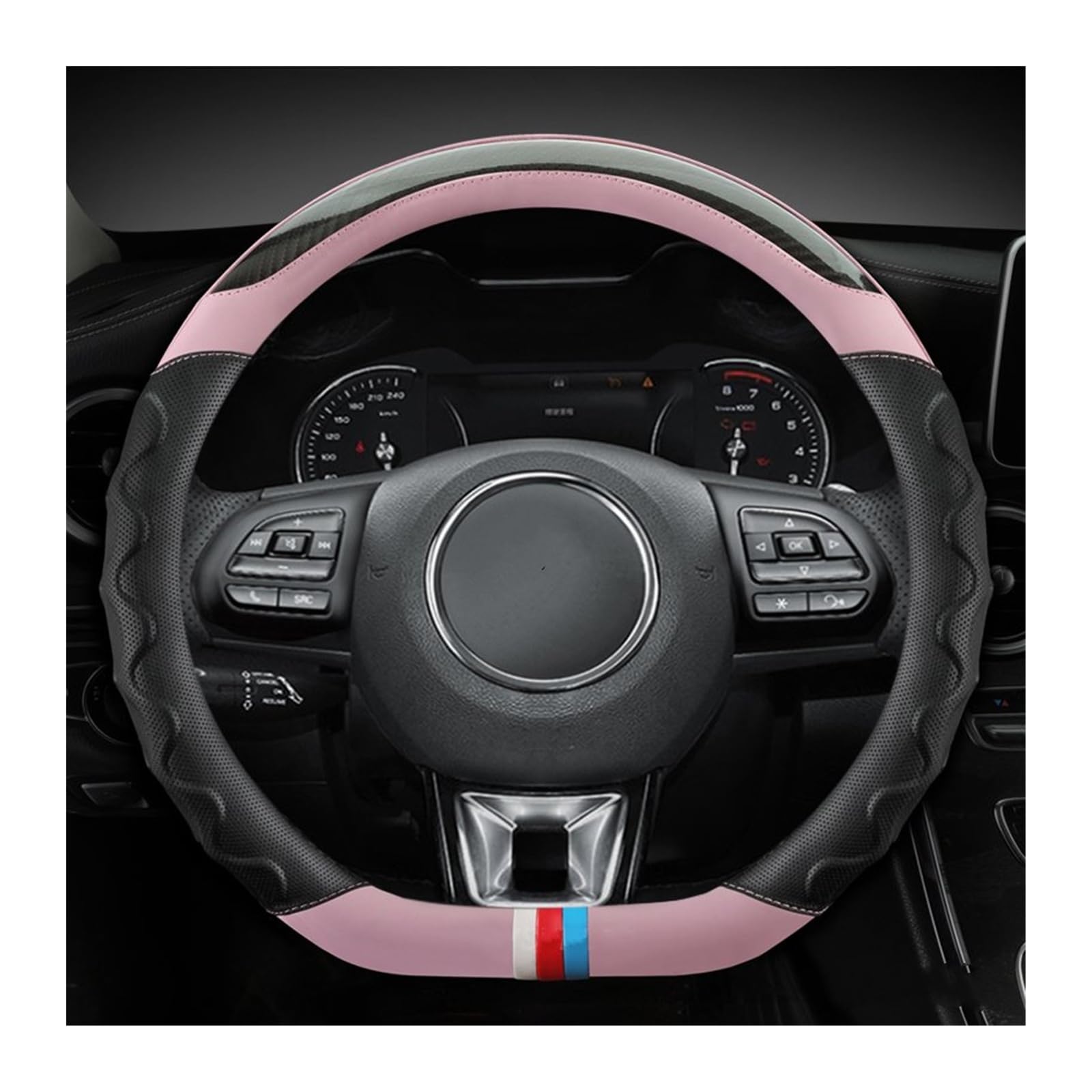 Lenkradhüllen Für MG Für HS ZS HS Für PHEV MG3 Für ZST Für EHS D-Typ Autolenkrad Kohlefaser Autolenkradabdeckung Wrap D-Form Lenkradcover(PINK) von LIANGBAOS