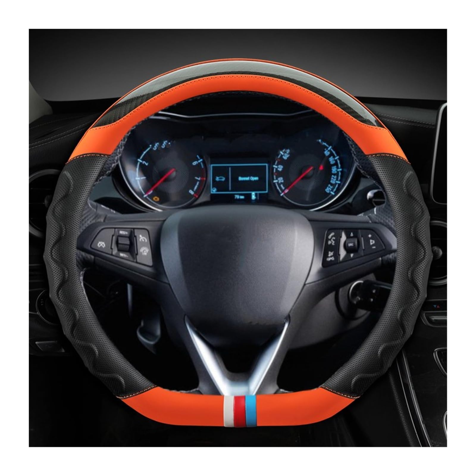 Lenkradhüllen Für Opel Für Astra Für Corsa Für Combo Für Mokka Für Grandland X Für Insignia CT 2015-2022 Autolenkradabdeckung Lenkradcover(ORANGE) von LIANGBAOS