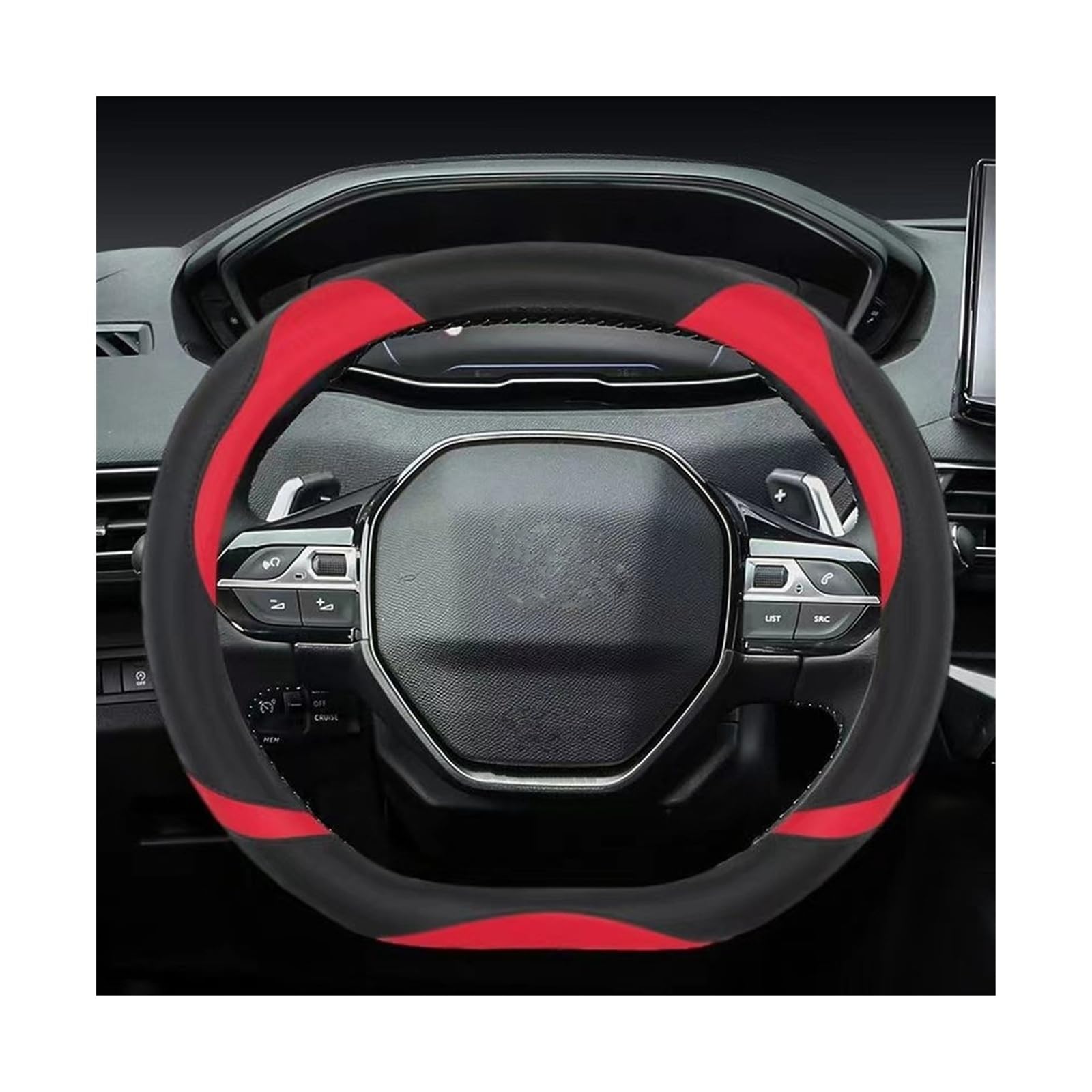 Lenkradhüllen Für Peugeot 3008 4008 5008 Für Peugeot 2008 2019 2020 E2008 2020 Auto Lenkradbezug PU Leder Autozubehör Lenkradcover(Style H) von LIANGBAOS