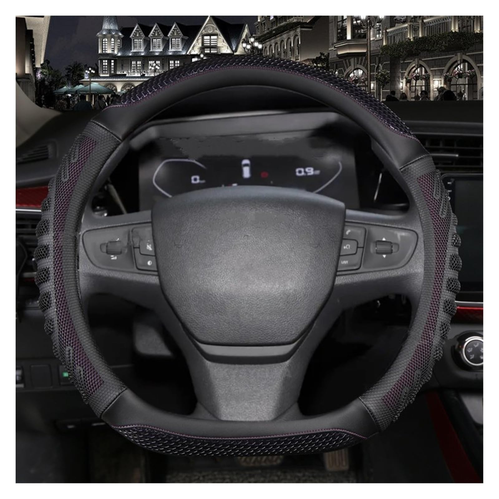 Lenkradhüllen Für Peugeot 408 2014 2015 2016 2017 2018 2019 Für Traveller 2016-2019 D-Form Auto-Lenkradbezug Lenkradcover(Purple) von LIANGBAOS