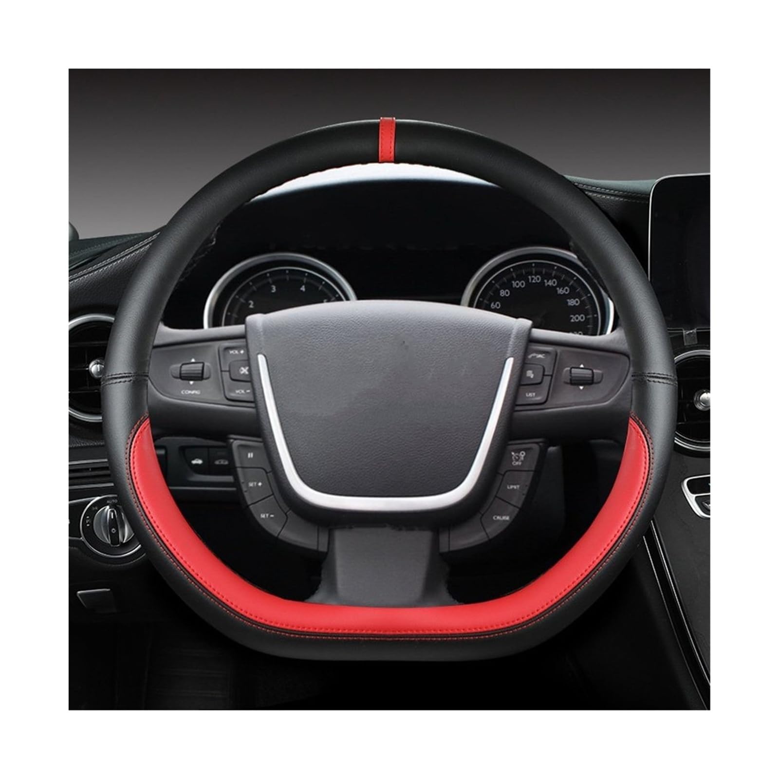 Lenkradhüllen Für Peugeot 508 Für SW 2011-2016 2017 2018 Auto Lenkradbezug Mikrofaser Leder D Form Autozubehör Lenkradcover(RED) von LIANGBAOS