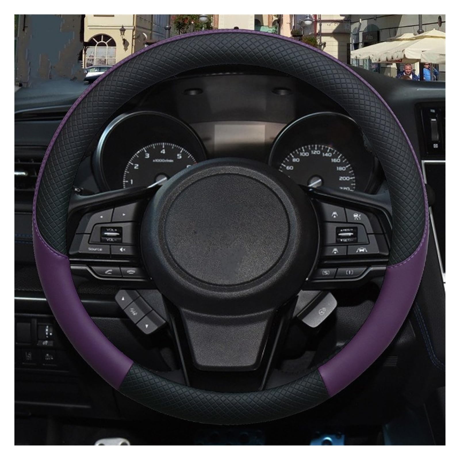 Lenkradhüllen Für Subaru Für Forester Für Legacy Für XV Für BRZ Für WRX Für Auto Auto Lenkradbezug Anti-Rutsch-Zubehör Lenkradcover(Purple) von LIANGBAOS