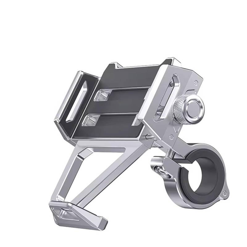 Motorrad Telefon Halterung Aluminium-Handyhalter Für Motorräder Lenker-Fahrrad-Handyhalterung Geeignet Für Radfahren Berg Und Gelände Handyhalter Motorrad(Sliver) von LIANGBAOS