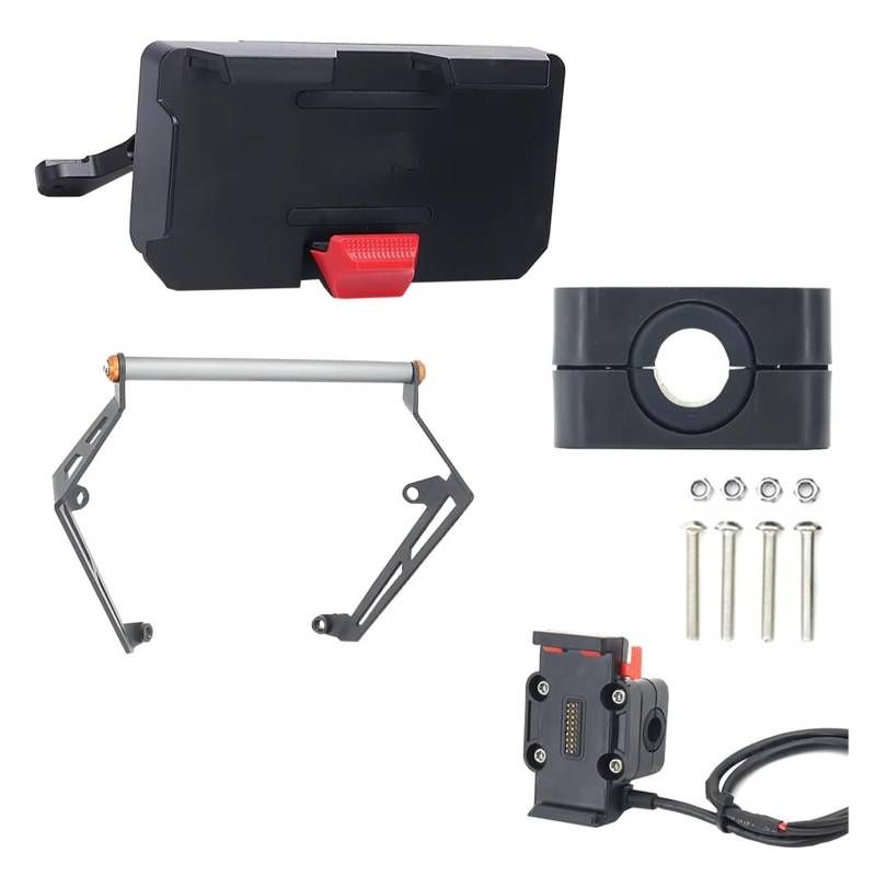 Motorrad Telefon Halterung Für Benelli Für TRK702 Für TRK702X 2022- Motorrad GPS Telefon Halter USB & Drahtlose Ladegerät Navigation Halterung Ständer Handyhalter Motorrad(12mm - 1 Set) von LIANGBAOS