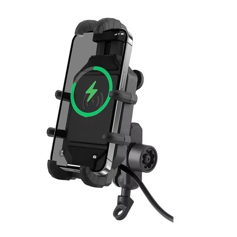 Motorrad Telefon Halterung Motorrad Telefon Halter Fahrrad Mobilen Ständer Fahrrad Handy Unterstützung Halterung Mit USB QC 3,0 Schnelle Lade Drahtlose Ladegerät Handyhalter Motorrad(C) von LIANGBAOS