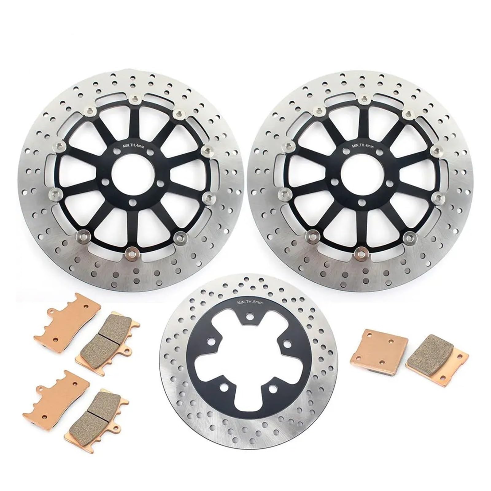 Scheibenbremse Für Kawasaki Für Ninja ZX7R 1996 1997 1998 1999 2000 2001 2002 2003 Vorne Hinten Bremsscheiben Discs Rotoren Pads Motorrad Bremsscheibe(Black ZY) von LIANGBAOS