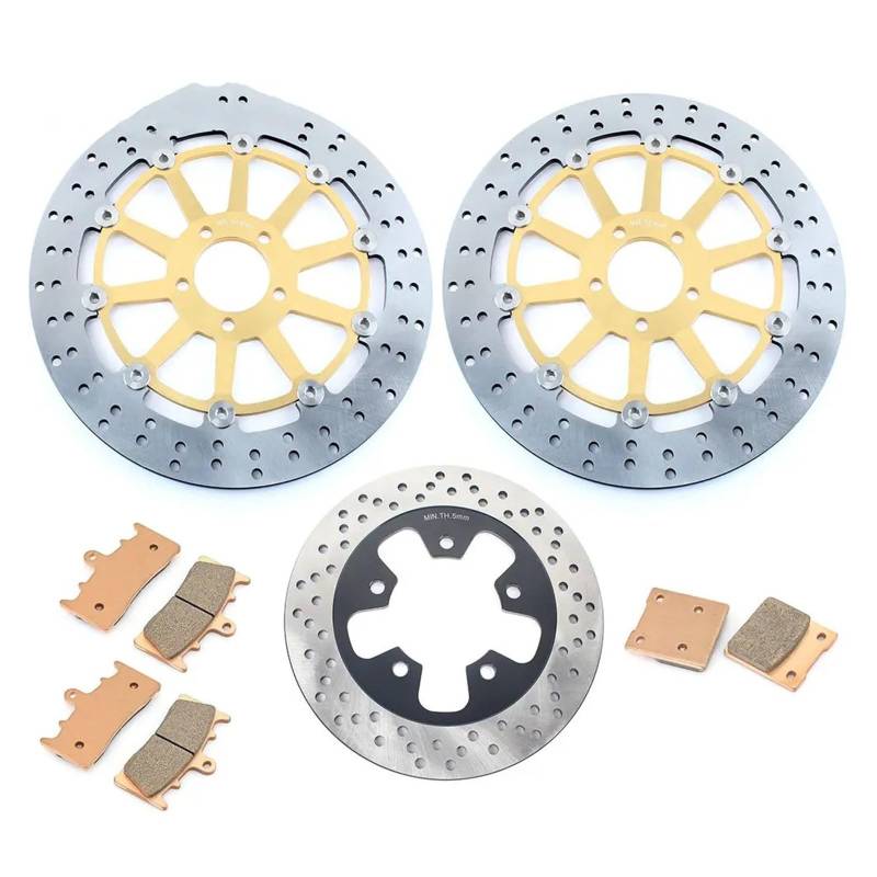 Scheibenbremse Für Kawasaki Für Ninja ZX7R 1996 1997 1998 1999 2000 2001 2002 2003 Vorne Hinten Bremsscheiben Discs Rotoren Pads Motorrad Bremsscheibe(Yellow ZY) von LIANGBAOS