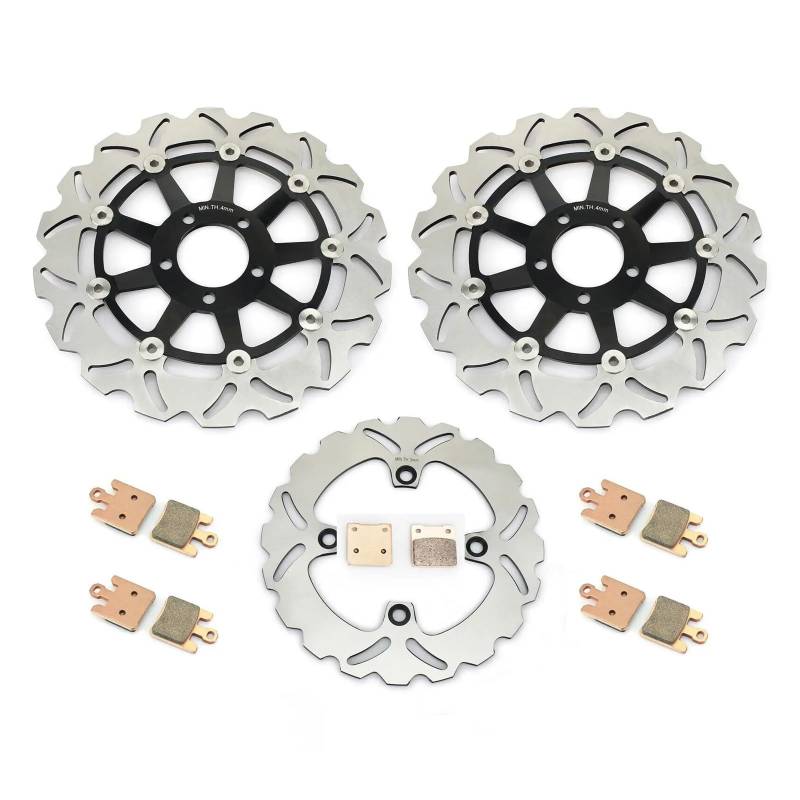 Scheibenbremse Für Kawasaki ZX12R ZX 1200 Für Ninja 2000 2001 2002 2003 2004 2005 Vorne Hinten Bremsscheiben Rotoren Scheiben + Pads Set Motorrad Bremsscheibe(C) von LIANGBAOS