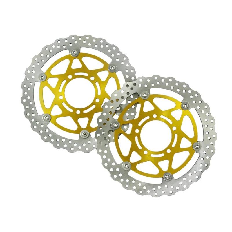 Scheibenbremse Für Kawasaki ZX6R Z800 ZX10R ZX14R ZG1400 Für GTR1400 Motorrad Vorne Bremsscheibe Disk Rotoren Motorrad Bremsscheibe(Yellow) von LIANGBAOS