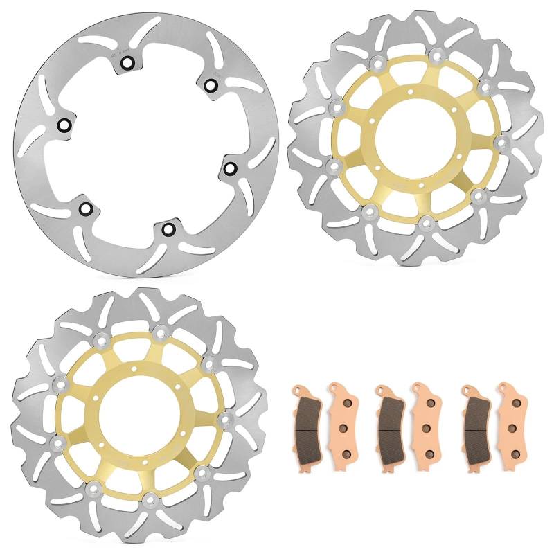 Scheibenbremse Für VTX1800 Für VTX 1800 F/N/R/S/T 2002 2003 2004 2005 2006 2007 2008 2009 2010 2011 Vorne Hinten Bremsscheiben Scheiben Rotoren Pads Motorrad Bremsscheibe(Yellow) von LIANGBAOS