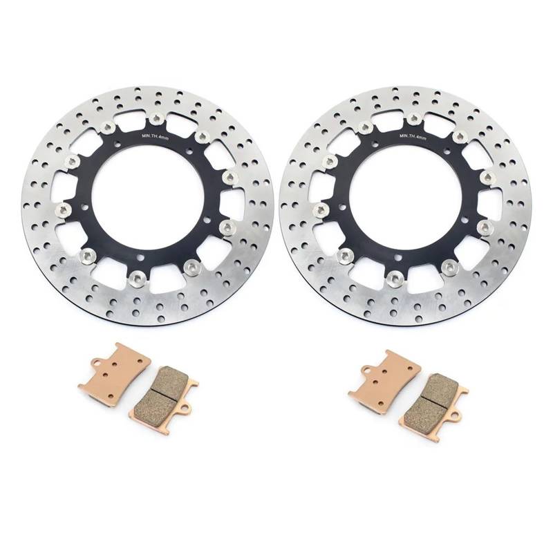 Scheibenbremse Für YZF R1 2004-2006 FZ1 1000 2006-2014 Vorne Hinten Bremsscheiben Scheiben Rotoren 320mm Edelstahl Set Motorrad Bremsscheibe(Round Black) von LIANGBAOS