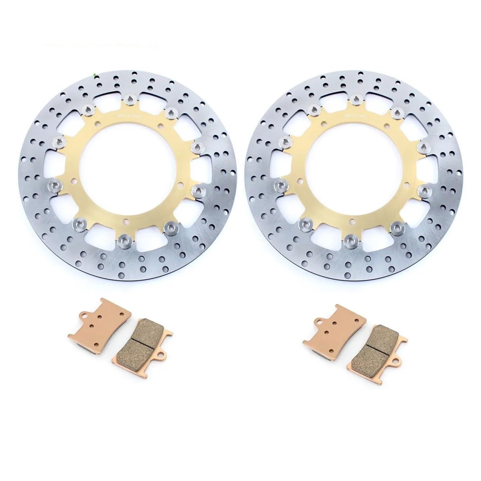 Scheibenbremse Für YZF R1 2004-2006 FZ1 1000 2006-2014 Vorne Hinten Bremsscheiben Scheiben Rotoren 320mm Edelstahl Set Motorrad Bremsscheibe(Round Yellow) von LIANGBAOS