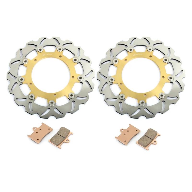 Scheibenbremse Für YZF R1 2004-2006 FZ1 1000 2006-2014 Vorne Hinten Bremsscheiben Scheiben Rotoren 320mm Edelstahl Set Motorrad Bremsscheibe(Wave Yellow) von LIANGBAOS