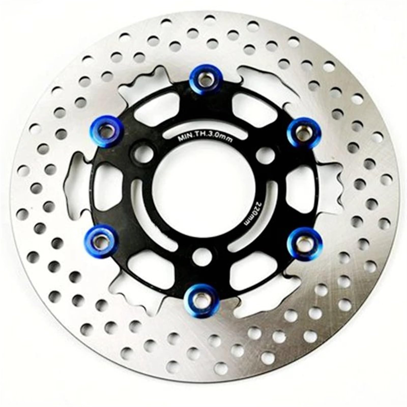 Scheibenbremse Universal 3 Loch 220mm RPM Aluminium Legierung Schwimmende Scheibe Motorrad Bremsbelag Disc Bremse Mit 70mm Loch Abstand Motorrad Bremsscheibe(Schwarz) von LIANGBAOS