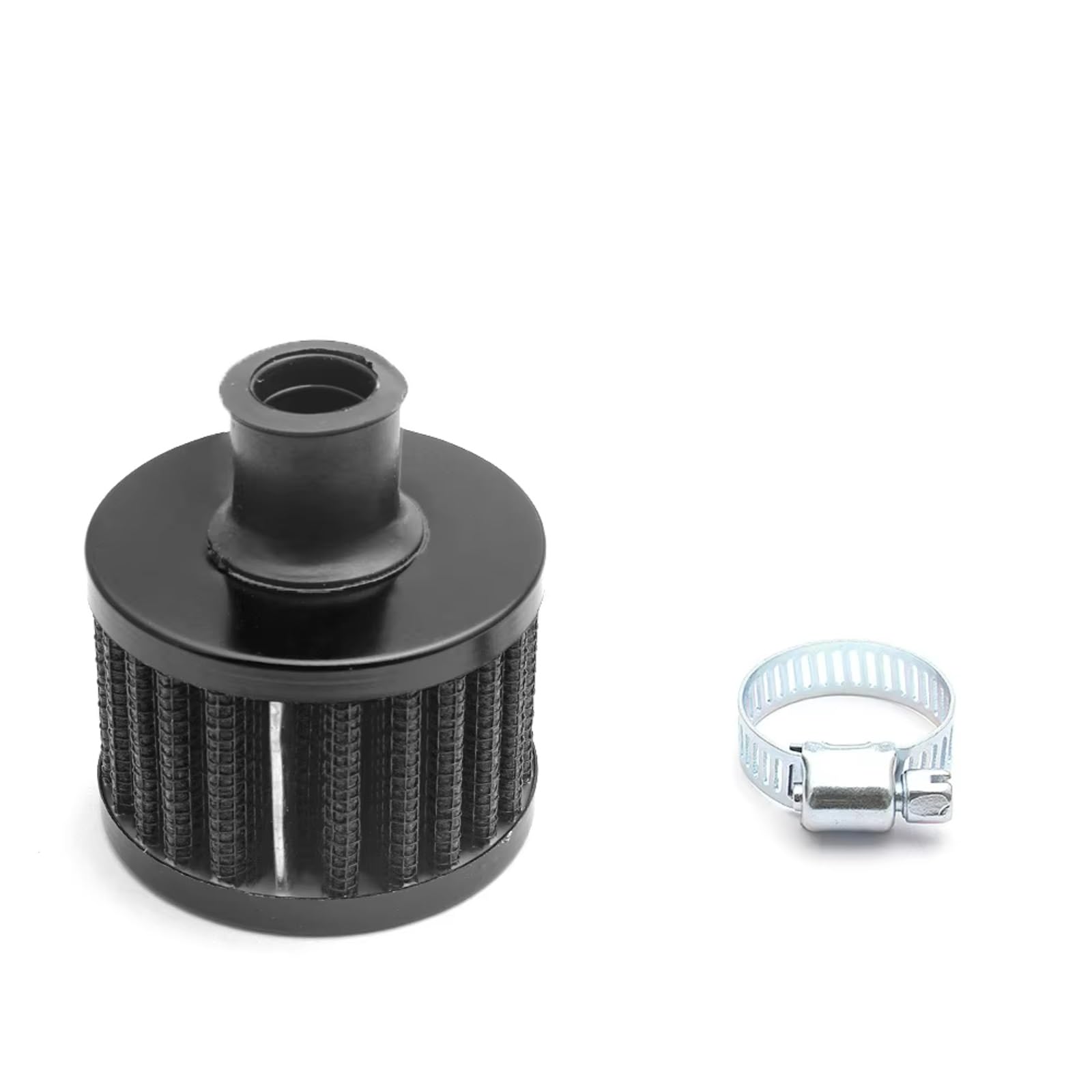 Sportluftfilter Luft Filter 12mm Universal Auto Luftfilter Motorrad Kaltlufteinlass High Flow Kurbelgehäuse Entlüftungsabdeckung Pilzkopf Entlüftungsfilter Motorrad Luftfilter Clamp(Schwarz) von LIANGBAOS