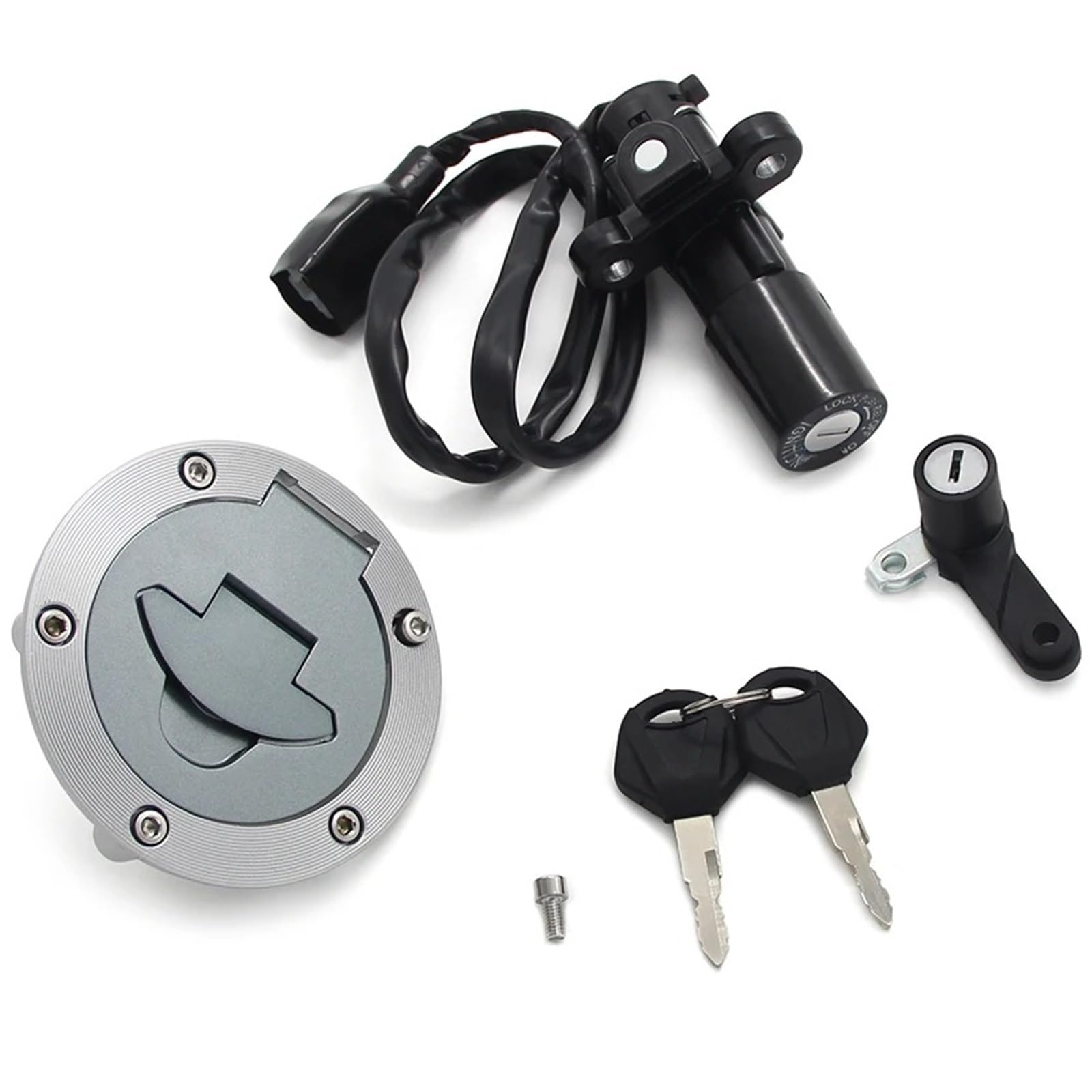 Zündschloss Motorrad Für YZF-R3 Für YZFR3 2015-2018 Motorrad Zündschlüssel Schalter Kraftstoff Gas Kappe Sitz Lock Kit OEM: 1WD-H2501-02 1WD-WF461-00 Motorrad Zündschalter von LIANGBAOS