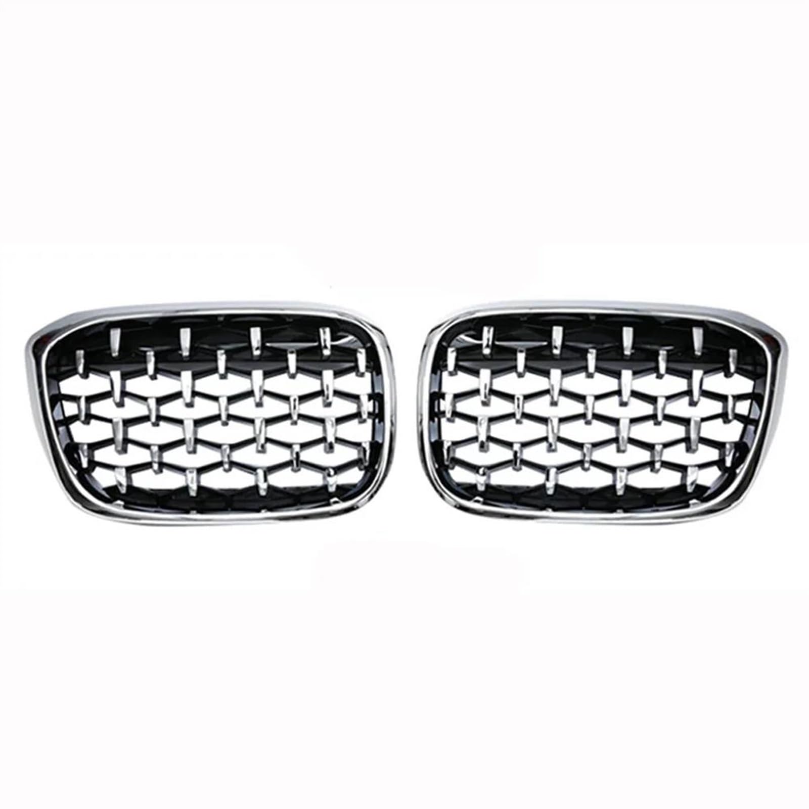 Für B&MW X3 G01 G08 G02 2018 2019 2020 2021 Auto Diamantgrill Frontstoßstangengrills Abdeckung Renngitter(Silber) von LIANGYIMEI