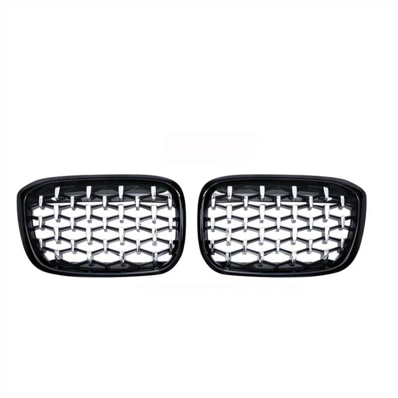 Für B&MW X3 G01 G08 G02 2018 2019 2020 2021 Auto Diamantgrill Frontstoßstangengrills Abdeckung Renngitter(Silver Black) von LIANGYIMEI