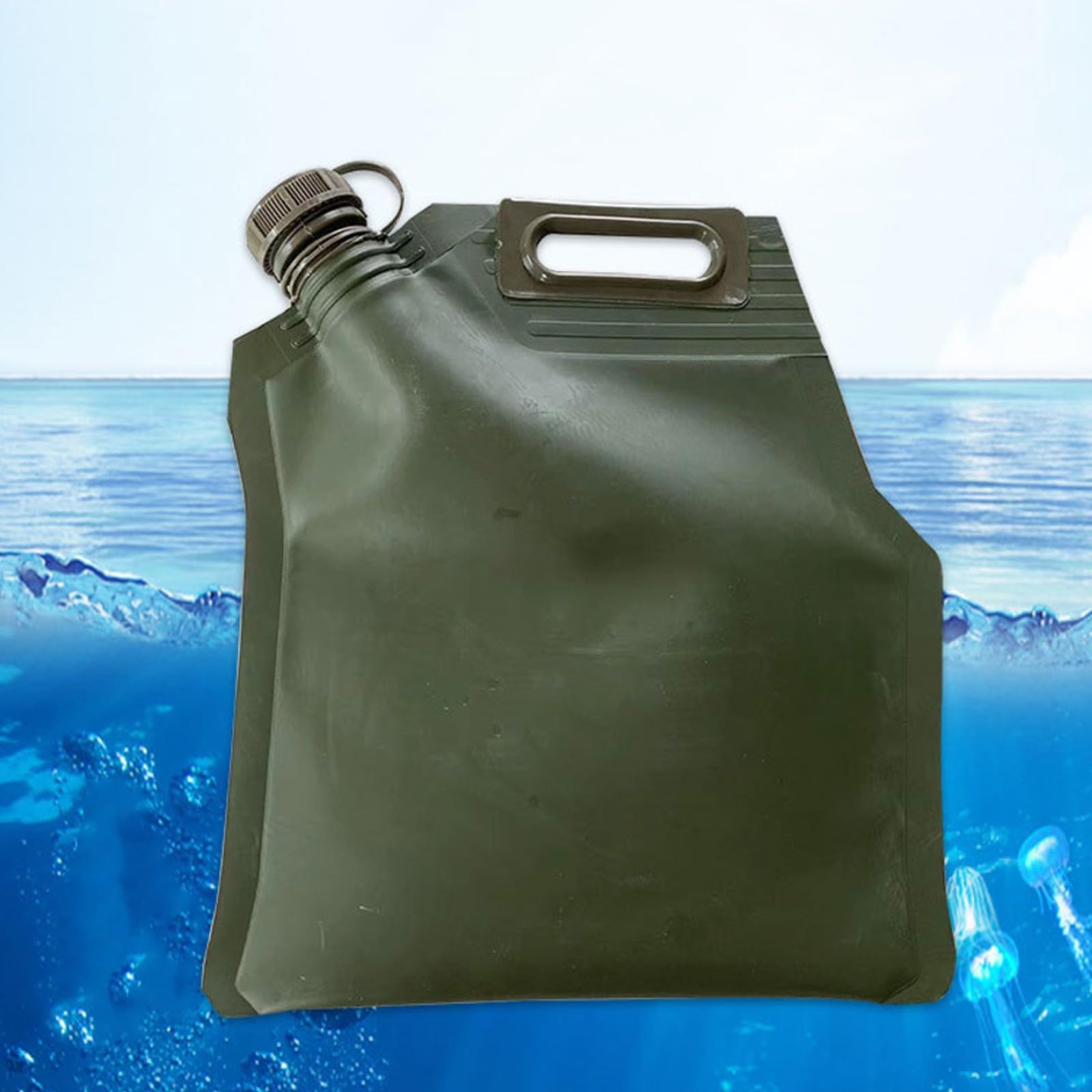 LIANTIAN Benzinkanister, tragbarer Faltbarer Ölsack mit abnehmbarem Ölrohr, Gassack-Brennstoffblase, geeignet für den Transport von Flüssigbenzin(Army Green,38 * 31 * 41) von LIANTIAN