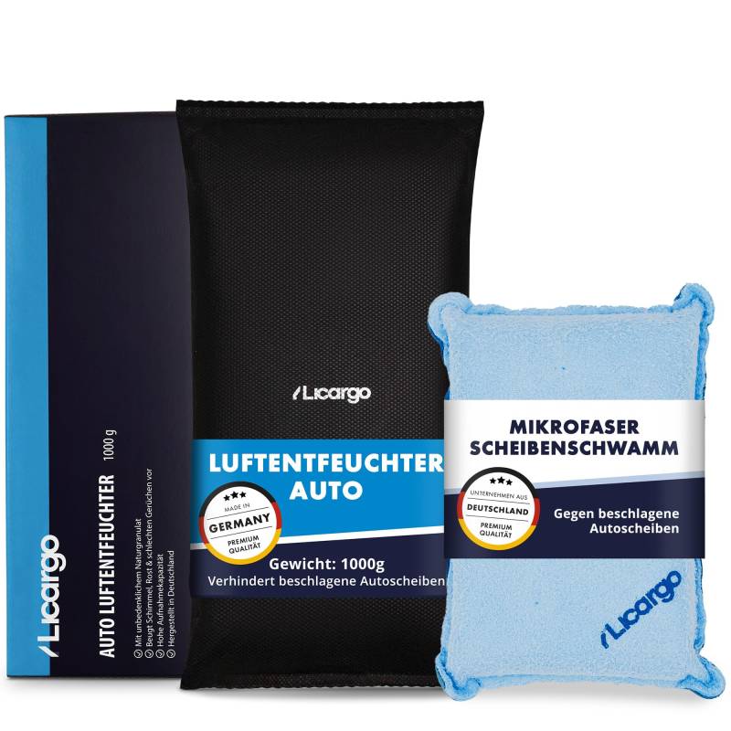 LICARGO® 2-teiliges Winter Set - Mikrofaser Scheibenschwamm & Luftentfeuchter Auto 1kg von LICARGO