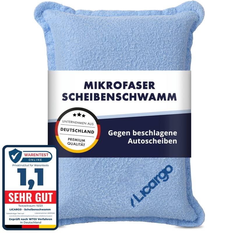 LICARGO® Mikrofaser Scheibenschwamm - gegen Beschlagene Autoscheiben - garantiert streifenfreies Ergebnis - Auto Schwamm Scheibe, Fensterschwamm Auto, Schwamm Autoscheiben - 2024 von LICARGO