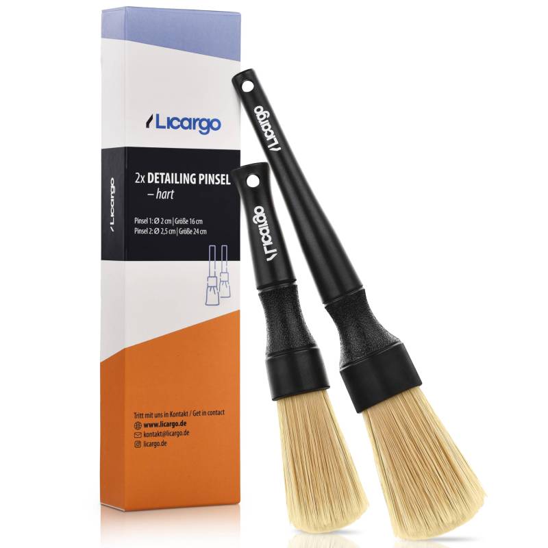 LICARGO Detailing Pinsel Auto - für effektive & sanfte Reinigung innen & außen - 2 Stück Pinsel Autopflege für Felgen, Motor - Car Detailing Brush - Auto Pinsel Reinigung Reinigungspinsel Auto Set von LICARGO