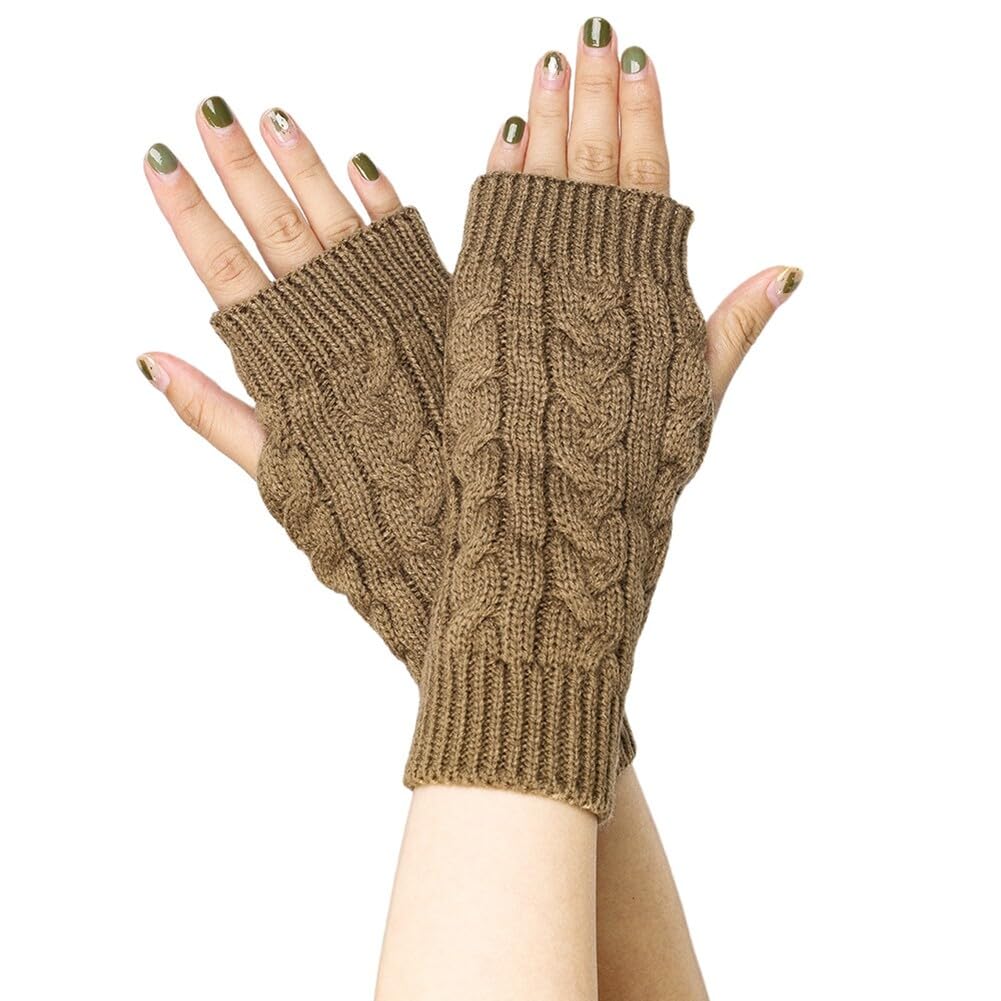 LICHENGTAI Handstulpen Fingerlose Handschuhe Damen Winter Pulswärmer Handschuhe Herbst Winter Mode Warme Finger Handgelenk Armstulpen Gestrickte Handschuhe Sporthandschuhe Weihnachten Geschenk von LICHENGTAI