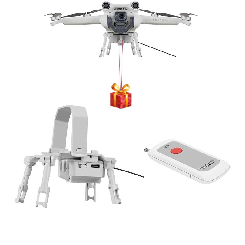 LICHIFIT Drohne Airdrop System Universal für DJI Mini 3 Pro/Mini 3 - Kompatibel, Traglast 200g, Fernbedienung 1000m, Hellgrau von LICHIFIT