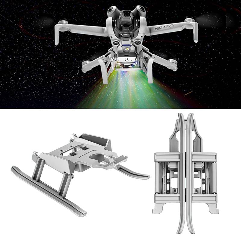 LICHIFIT Faltbares Fahrwerk mit Blitz-LED-Lichtern für DJI Mini4 Pro Drohne beleuchtete verlängerte Beine Warnblinklicht Erhöhung Halterung Kickstand von LICHIFIT