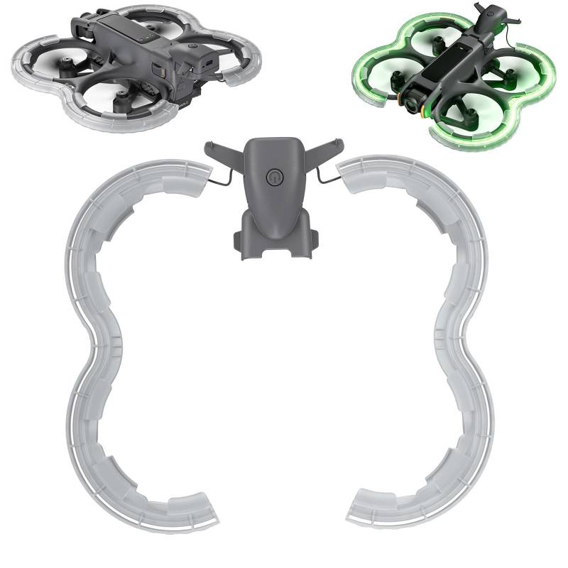 LICHIFIT Propeller Guard Anti-Kollisions-Abdeckungen mit Blitz-LED-Lichtern für DJI AVATA2 Drohne Propeller Protector Bumper Ring Warnblinklicht Beleuchtete TPU Cover Skin von LICHIFIT