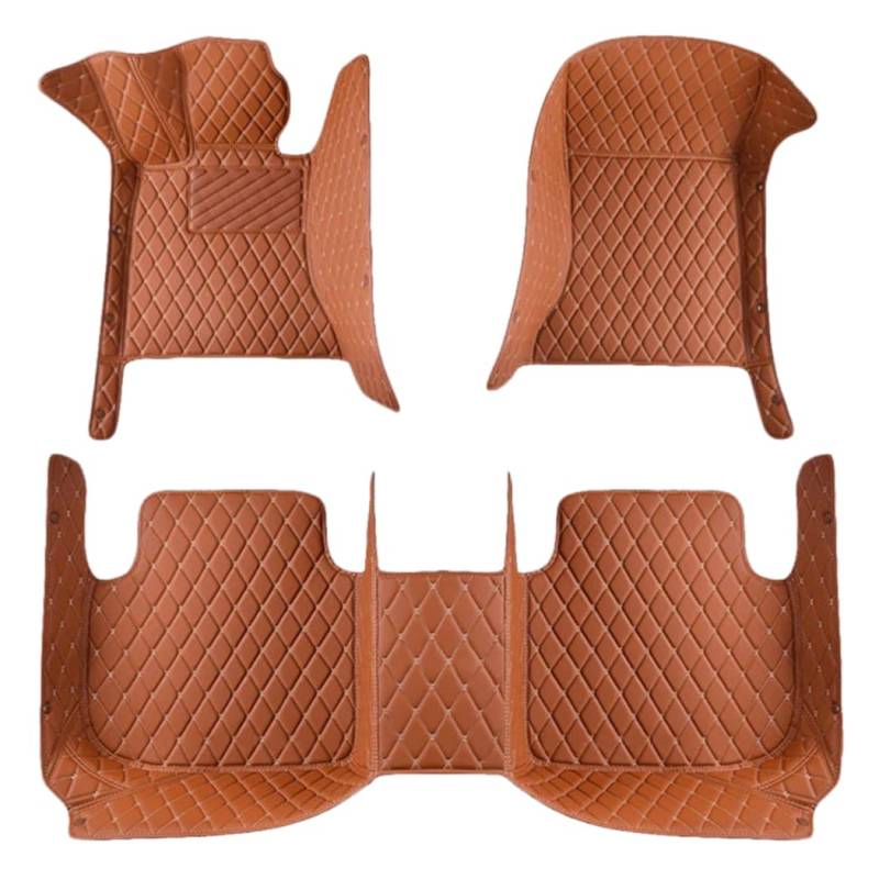 Auto Fußmatten Set für Maserati Quattroporte (4WD) 2013-2024 LHD, Leder Autoteppich Allwetter wasserdichte rutschfeste Anpassen Auto Fussmatten Set, Auto Bodenmatte Schützen,F Orange von LICOME