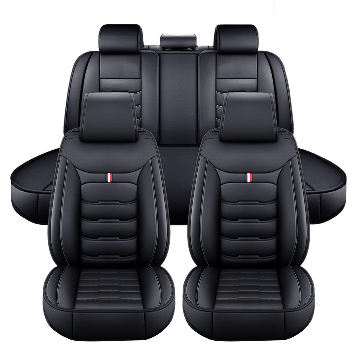 LICOME Autositzbezüge für BMW E46 3 Gran Turismo E21 E30 E36 E90 E91 E92 E93 2000-2023, 5 Sitzer Auto-Sitzbezug Komplettset, Leder Vorne Hinten Autositz Schonbezug Sets Atmungsaktiv Sitzbezug LICOME Autositzbezüge für BMW E46 3 Gran Turismo E21 E30 E36 E90 E91 E92 E93 2000-2023, 5 Sitzer Auto-Sitzbezug Komplettset, Leder Vorne Hinten Autositz Schonbezug Sets Atmungsaktiv Sitzbezug von LICOME