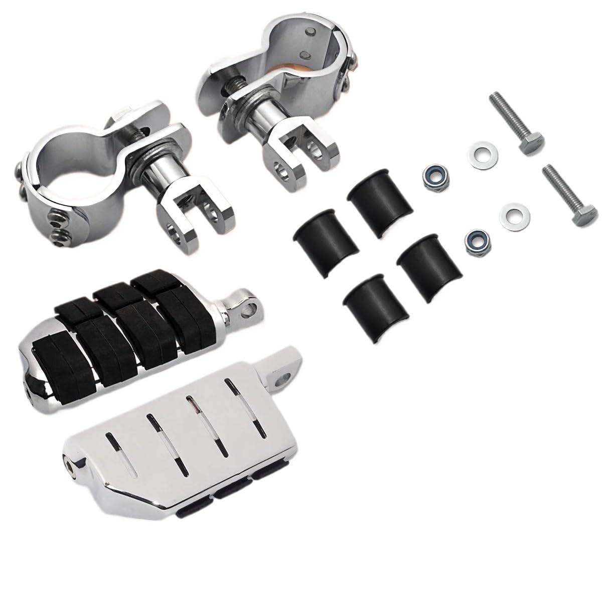 Universell Fußrasten Motorrad Autobahn Clamp Fußrasten Fußstütze Pedal Fußrasten Halterung Chrom Für Ha&rley Electra Road King Street Glide 1-1/4 "Bars von LIDWF